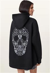 ΜΠΛΟΥΖΑ SHKULL ΧΡΩΜΑ: ΜΑΥΡΟ, ΜΕ ΚΟΥΚΟΥΛΑ, W144JC ALLSAINTS