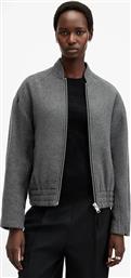 BOMBER ΜΠΟΥΦΑΝ ΑΠΟ ΜΑΛΛΙ HACKNEY ΧΡΩΜΑ: ΓΚΡΙ, W012OB ALLSAINTS