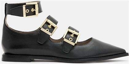 ΔΕΡΜΑΤΙΝΕΣ ΜΠΑΛΑΡΙΝΕΣ SUSAN BUCKLE SHOE ΧΡΩΜΑ: ΜΑΥΡΟ, W009FA ALLSAINTS