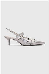 ΔΕΡΜΑΤΙΝΕΣ ΓΟΒΕΣ GRACE BUCKLE HEEL ΧΡΩΜΑ: ΑΣΗΜΙ, W150FB ALLSAINTS