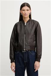 ΔΕΡΜΑΤΙΝΟ ΜΠΟΥΦΑΝ ORTEN BOMBER JACKET ΧΡΩΜΑ: ΜΑΥΡΟ, W072LB ALLSAINTS