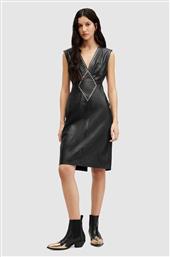 ΔΕΡΜΑΤΙΝΟ ΦΟΡΕΜΑ SYLA LEA STUD DRESS ΧΡΩΜΑ: ΜΑΥΡΟ, WL536Z ALLSAINTS από το ANSWEAR