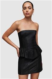 ΔΕΡΜΑΤΙΝΟ ΦΟΡΕΜΑ WL068Z CASSIE LEA RUFFLE DR ΧΡΩΜΑ: ΜΑΥΡΟ ALLSAINTS