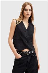 ΓΙΛΕΚΟ AVERIE TEN WAISTCOAT ΧΡΩΜΑ: ΜΑΥΡΟ, W028QC ALLSAINTS