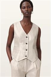 ΛΙΝΟ ΓΙΛΕΚΟ AVERIE ΧΡΩΜΑ: ΑΣΗΜΙ, W068QC ALLSAINTS