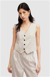 ΛΙΝΟ ΓΙΛΕΚΟ WHITNEY WAISTCOAT ΧΡΩΜΑ: ΜΠΕΖ, W035QA ALLSAINTS