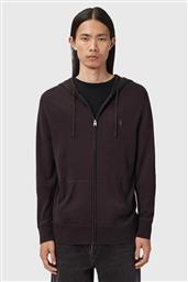 ΜΑΛΛΙΝΗ ΜΠΛΟΥΖΑ MODE MERINO ZIP HOOD ΧΡΩΜΑ: ΜΑΥΡΟ, ΜΕ ΚΟΥΚΟΥΛΑ, M084KB ALLSAINTS