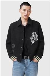 ΜΑΛΛΙΝΟ ΜΠΟΥΦΑΝ BOMBER AMBAUM ΧΡΩΜΑ: ΜΑΥΡΟ, M008OC ALLSAINTS