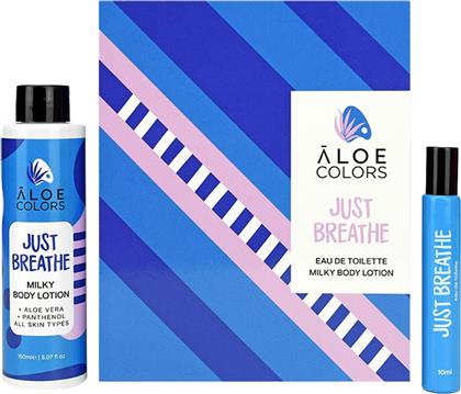 PROMO JUST BREATHE EAU DE TOILETTE 10ML & MILKY BODY LOTION 150ML ALOE COLORS