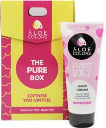 PROMO SO VELVET VOL.2 THE PURE BOX HAND CERAM 75ML & ΔΩΡΟ MYSTERY GIFT ALOE COLORS