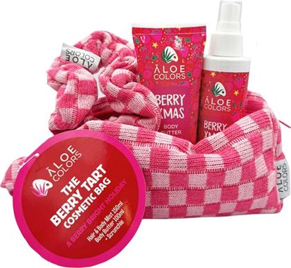 PROMO THE BERRY TART BAG HAIR & BODY MIST 150ML & BODY BUTTER 100ML & ΔΩΡΟ CHRISTMAS SCRUNCHIE & ΔΩΡΟ ΝΕΣΕΣΕΡ 1 ΤΕΜΑΧΙΟ ALOE COLORS