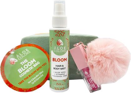 PROMO THE BLOOM COSMETIC BAG HAIR & BODY MIST 100ML & LIP OIL CHARM 5ML & ΔΩΡΟ ΝΕΣΕΣΕΡ 1 ΤΕΜΑΧΙΟ ALOE COLORS