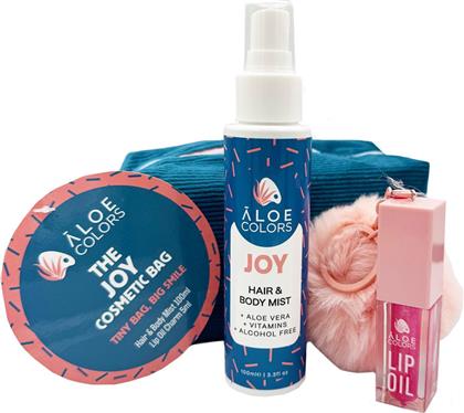 PROMO THE JOY COSMETIC BAG HAIR & BODY MIST 100ML & LIP OIL CHARM 5ML & ΔΩΡΟ ΝΕΣΕΣΕΡ 1 ΤΕΜΑΧΙΟ ALOE COLORS