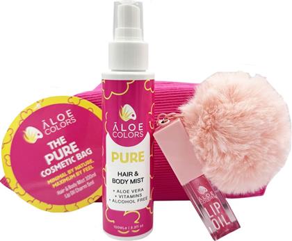 PROMO THE PURE BAG HAIR & BODY MIST 100ML & LIP OIL CHARM 5ML & ΔΩΡΟ ΝΕΣΕΣΕΡ 1 ΤΕΜΑΧΙΟ ALOE COLORS