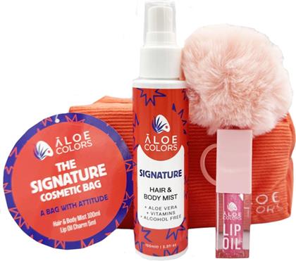 PROMO THE SIGNATURE BAG HAIR & BODY MIST 100ML & LIP OIL CHARM 5ML & ΔΩΡΟ ΝΕΣΕΣΕΡ 1 ΤΕΜΑΧΙΟ ALOE COLORS