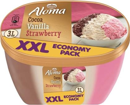 ΠΑΓΩΤΟ XXXL ΒΑΝΙΛΙΑ ΣΟΚΟΛΑΤΑ ΦΡΑΟΥΛΑ 1.455KG ALOMA