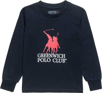 ΠΑΙΔΙΚΗ ΜΠΛΟΥΖΑ ΜΕ ΑΝΑΓΛΥΦΟ ΛΟΓΟΤΥΠΟ ''GREENWICH POLO CLUB'' (2 - 16 ΕΤΩΝ) - 00121604 ΜΠΛΕ ΣΚΟΥΡΟ ALOUETTE