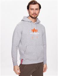 ΜΠΛΟΥΖΑ BASIC HOODY RUBBER 178312RB ΓΚΡΙ REGULAR FIT ALPHA INDUSTRIES