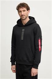 ΜΠΛΟΥΖΑ PP HOODY ΧΡΩΜΑ: ΜΑΥΡΟ, ΜΕ ΚΟΥΚΟΥΛΑ, 146338 ALPHA INDUSTRIES