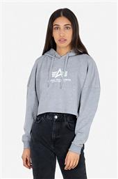 ΜΠΛΟΥΖΑ SWEATS & HOODYS ΧΡΩΜΑ: ΓΚΡΙ, ΜΕ ΚΟΥΚΟΥΛΑ ALPHA INDUSTRIES