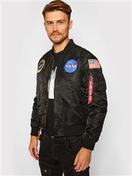 ΜΠΟΜΠΕΡ ΜΠΟΥΦΑΝ NASA 166107 ΜΑΥΡΟ REGULAR FIT ALPHA INDUSTRIES από το MODIVO