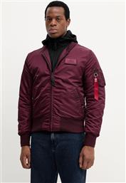 ΜΠΟΥΦΑΝ BOMBER ΧΡΩΜΑ: ΜΠΟΡΝΤΟ, 183110.608 ALPHA INDUSTRIES