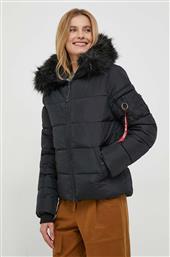 ΜΠΟΥΦΑΝ HOODED PUFFER WMN ΧΡΩΜΑ: ΜΑΥΡΟ ALPHA INDUSTRIES