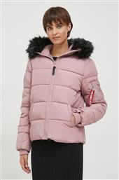 ΜΠΟΥΦΑΝ HOODED PUFFER WMN ΧΡΩΜΑ: ΡΟΖ ALPHA INDUSTRIES