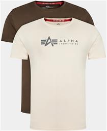 ΣΕΤ 2 T-SHIRTS ALPHA LABEL T 2 118534 ΕΓΧΡΩΜΟ REGULAR FIT ALPHA INDUSTRIES