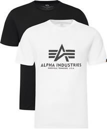 ΣΕΤ T-SHIRTS BASIC 106524 ΛΕΥΚΟ REGULAR FIT ALPHA INDUSTRIES