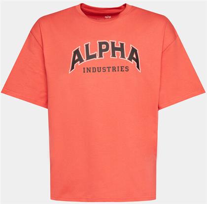 T-SHIRT COLLEGE 146501 ΚΟΚΚΙΝΟ RELAXED FIT ALPHA INDUSTRIES