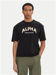 T-SHIRT COLLEGE 146501 ΜΑΥΡΟ RELAXED FIT ALPHA INDUSTRIES