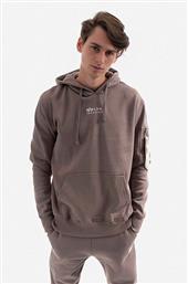 ΒΑΜΒΑΚΕΡΗ ΜΠΛΟΥΖΑ ORGANICS EMB HOODY ΧΡΩΜΑ: ΜΠΕΖ, ΜΕ ΚΟΥΚΟΥΛΑ ALPHA INDUSTRIES