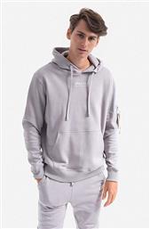 ΒΑΜΒΑΚΕΡΗ ΜΠΛΟΥΖΑ ORGANICS EMB HOODY ΧΡΩΜΑ ΓΚΡΙ, ΜΕ ΚΟΥΚΟΥΛΑ 118350.643 ALPHA INDUSTRIES