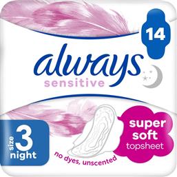 ΣΕΡΒΙΕΤΕΣ SENSITIVE NIGHT 14 ΤΕΜΑΧΙΑ ALWAYS