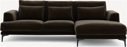 ΓΩΝΙΑΚΟΣ ΔΕΞΙΟΣ ΚΑΝΑΠΕΣ ΜΕ ΒΕΛΟΥΔΙΝΗ ΤΑΠΕΤΣΑΡΙΑ Μ149XΠ258XΥ83CM AM PM