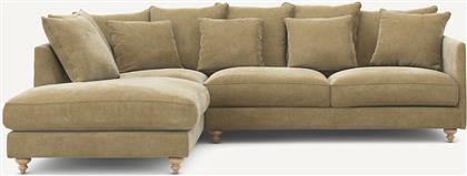 ΓΩΝΙΑΚΟΣ ΚΑΝΑΠΕΣ-ΚΡΕΒΑΤΙ ΑΠΟ ΒΕΛΟΥΔΟ STONEWASHED Μ209XΠ279XΥ93CM AM PM