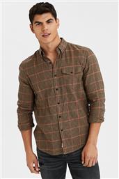 AE BRUSHED TWILL PLAID BUTTON UP SHIRT - 0153-1663-212 - ΧΑΚΙ AMERICAN EAGLE