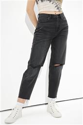 AE RIPPED RELAXED MOM JEAN - 0436-3051-080 - ΜΑΥΡΟ AMERICAN EAGLE από το NOTOS