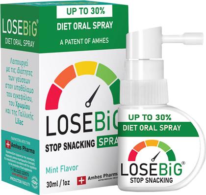 LOSEBIG STOP SNACKING DIET ORAL SPRAY ΣΥΜΠΛΗΡΩΜΑ ΔΙΑΤΡΟΦΗΣ ΣΕ ΜΟΡΦΗ SPRAY ΜΕ ΧΡΩΜΙΟ & ΕΚΧΥΛΙΣΜΑΤΑ ΒΟΤΑΝΩΝ ΓΙΑ ΕΛΕΓΧΟ ΤΗΣ ΟΡΕΞΗΣ, ΚΑΤΑ ΤΟΥ ΤΣΙΜΠΟΛΟΓΗΜΑΤΟΣ & ΑΠΩΛΕΙΑ ΒΑΡΟΥΣ ΜΕ ΓΕΥΣΗ ΜΕΝΤΑ 30ML AMHES PHARMA