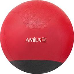 ΜΠΑΛΑ GYMBALL ΜΕ ΒΑΡΟΣ ΣΤΗΝ ΒΑΣΗ ΚΟΚΚΙΝΗ (65 CM) AMILA