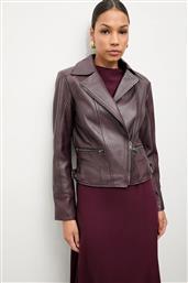 ΔΕΡΜΑΤΙΝO JACKET ΧΡΩΜΑ: ΜΠΟΡΝΤΟ ANSWEAR