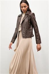 ΔΕΡΜΑΤΙΝO JACKET ΧΡΩΜΑ: ΚΑΦΕ ANSWEAR