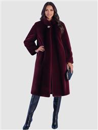 ΜΑΚΡΥ ΠΑΛΤΟ ΑΠΟ ΓΟΥΝΑ ΣΕ ΧΡΩΜΑ ΒΟΥΡΓΟΥΝΔΙΑΣ - ΜΠΟΡΝΤΟ ANTONELLA