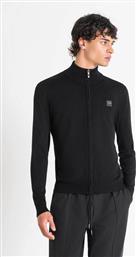 ΑΝΔΡΙΚΗ ΠΛΕΚΤΗ ΖΑΚΕΤΑ ΜΕ ΖΙΒΑΓΚΟ ΚΑΙ LOGO PATCH SLIM FIT - SW01441YA500002 ΜΑΥΡΟ ANTONY MORATO