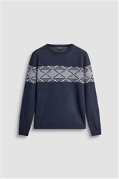 ΑΝΔΡΙΚΟ ΠΟΥΛΟΒΕΡ ΜΕ DIAMOND PATTERN REGULAR FIT - SW01566YA401141 ΜΠΛΕ ΣΚΟΥΡΟ ANTONY MORATO