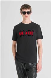 ΑΝΔΡΙΚΟ T-SHIRT ΜΕ ACDC PRINT REGULAR FIT - KS02570FA100240 ΜΑΥΡΟ ANTONY MORATO