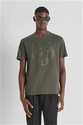 ΑΝΔΡΙΚΟ T-SHIRT ΜΕ ΑΝΑΓΛΥΦΟ TIGER PRINT REGULAR FIT - KS02566FA100240 ΧΑΚΙ ANTONY MORATO