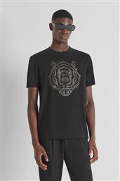 ΑΝΔΡΙΚΟ T-SHIRT ΜΕ ΑΝΑΓΛΥΦΟ TIGER PRINT REGULAR FIT - KS02566FA100240 ΜΑΥΡΟ ANTONY MORATO