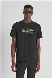 ΑΝΔΡΙΚΟ T-SHIRT ΜΕ PAINT LOGO PRINT REGULAR FIT - KS02565FA100240 ΜΑΥΡΟ ANTONY MORATO